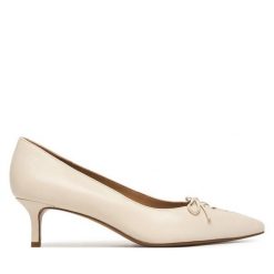 Szpilki LAUREN RALPH LAUREN. Białe szpilki Lauren Ralph Lauren, bez wzorów, bez obcasa, na szpilce, bez zapięcia. Za 729.99 zł.