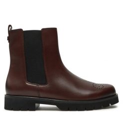 Botki HÖGL. Brązowe botki Högl, bez wzorów, bez obcasa, na płaskiej podeszwie, bez zapięcia. Za 499.99 zł.