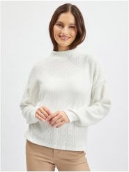 Orsay Sweter w kolorze białym rozmiar: M. Białe swetry Orsay, m, bez wzorów, ze splotem, bez ramiączek. Za 83.95 zł.