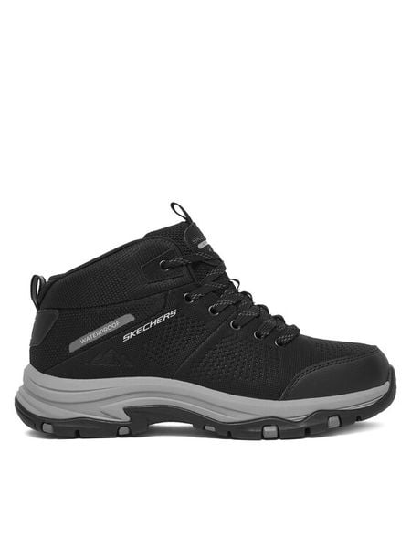 Skechers Trekkingi Trego 180005/BKCC Czarny. Czarne buty trekkingowe Skechers, bez wzorów, ze skóry, bez zapięcia, trekkingowe. Za 319.99 zł.