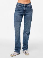 Pieces Dżinsy "Kelly" - Regular fit - w kolorze niebieskim rozmiar: W28/L30. Niebieskie jeansy Pieces, l, z aplikacjami, ze skóry, klasyczne, z podwyższonym stanem. Za 74.99 zł.