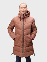 Halti Płaszcz funkcyjny "Linjat" w kolorze jasnobrązowym rozmiar: 42. Brązowe płaszcze Halti, bez wzorów, sportowe, bez kaptura. Za 435.11 zł.