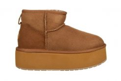 Śniegowce Emu Stinger Micro Flatform Chestnut 119197, Brązowy, Skóra naturalna - 40. Brązowe śniegowce EMU, bez wzorów, ze skóry, bez zapięcia. W wyprzedaży za 543.20 zł.