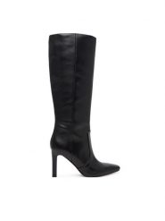 Guess Kozaki FLFHAR LEA11 Czarny. Czarne kozaki Guess, z aplikacjami, ze skóry, bez obcasa, na słupku, bez zapięcia. Za 1,059.00 zł.
