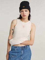 G-Star Top w kolorze białym rozmiar: S. Białe topy G-Star, s, bez wzorów, z bawełny, retro, bez kołnierzyka, bez ramiączek. Za 61.60 zł.