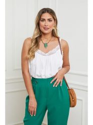 Plus Size Company Top w kolorze białym rozmiar: 44. Białe topy Plus Size Company, plus size, bez wzorów, z koronki, klasyczne, bez kołnierzyka, bez ramiączek. Za 105.88 zł.
