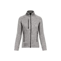 Damska kurtka z cętkowanym zamkiem Kariban. Szare kurtki KARIBAN, bez wzorów, bez kaptura. Za 215.50 zł.