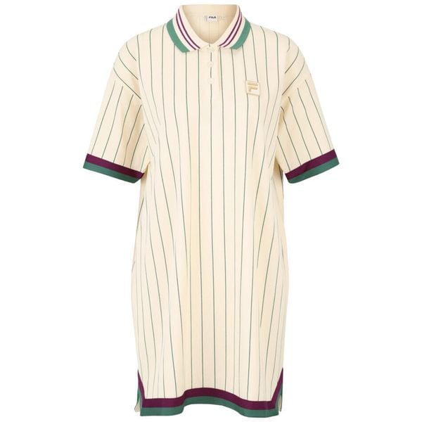 Sukienka polo w paski dla kobiet Fila Lavinia. Brązowe sukienki Fila, s, bez wzorów, eleganckie, bez kołnierzyka, bez ramiączek, sportowe. W wyprzedaży za 236.00 zł.