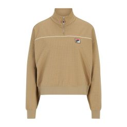 Bluza damska FILA Liebau Aop Half Zip. Brązowe bluzy Fila, s, bez wzorów, bez kaptura. Za 199.99 zł.
