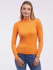Orsay Sweter w kolorze pomarańczowym rozmiar: S. Pomarańczowe swetry Orsay, s, bez wzorów, prążkowane, bez ramiączek. Za 83.62 zł.