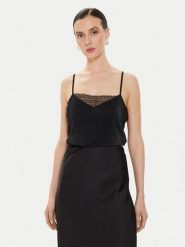 Morgan Top 241-BAMBE Czarny Regular Fit. Czarne topy Morgan, xs, bez wzorów, z syntetyku, bez kołnierzyka, bez ramiączek. Za 69.99 zł.