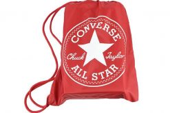 Worek na buty Converse Cinch Bag pojemność 5 L. Czerwone buty treningowe Converse, bez wzorów, z materiału, bez zapięcia, do piłki nożnej. Za 29.99 zł.