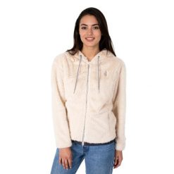 Bluza damska na zamek Aulp Candy Faux Fur. Brązowe bluzy Aulp, na zimę, bez wzorów, sportowe, bez ramiączek, bez kaptura. Za 459.99 zł.