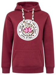 Zwillingsherz Bluza "Kelly" w kolorze bordowym rozmiar: S/M. Czerwone bluzy Zwillingsherz, m, bez wzorów, bez ramiączek, z kapturem. Za 220.12 zł.