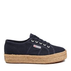 Espadryle Superga. Niebieskie espadryle Superga, bez wzorów, bez obcasa. Za 269.99 zł.