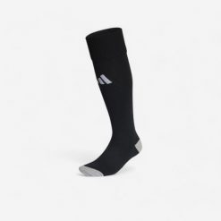 Skarpety do piłki nożnej Adidas Milano. Czarne skarpetki adidas, bez wzorów, z materiału. Za 29.99 zł.
