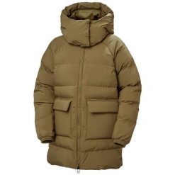 Parka damska z kapturem Helly Hansen Ellie. Brązowe płaszcze Helly Hansen, na zimę, bez wzorów, z puchu, sportowe, z kapturem. W wyprzedaży za 1,131.50 zł.