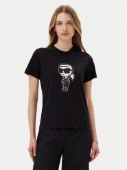 KARL LAGERFELD T-Shirt A1W17126 Czarny Regular Fit. Czarne t-shirty KARL LAGERFELD, l, bez wzorów, z bawełny, bez kołnierzyka, bez ramiączek. Za 289.99 zł.