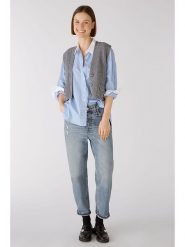 Oui Dżinsy - Mom fit - w kolorze niebieskim rozmiar: 36. Niebieskie jeansy Oui, z aplikacjami. Za 207.39 zł.