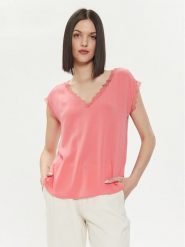 ONLY Bluzka Jasmina 15252241 Różowy Regular Fit. Czerwone bluzki ONLY, s, bez wzorów, z wiskozy, bez kołnierzyka, bez ramiączek. Za 59.99 zł.