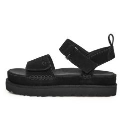Sandały Ugg Australian W Goldenstar Damskie. Czarne sandały UGG, bez wzorów, z materiału, bez obcasa, bez zapięcia. Za 572.99 zł.