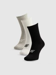 4F Skarpetki długie (3-pack) damskie - multikolor 39-42. Skarpetki 4f, bez wzorów, z bawełny. Za 59.99 zł.
