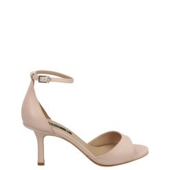 ELEGANCKIE SANDAŁY MARION7 N C-ROSE. Czerwone sandały Venezia, bez wzorów, ze skóry, eleganckie, bez obcasa, bez zapięcia. Za 259.00 zł.