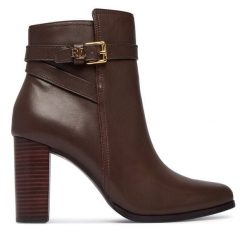 Botki LAUREN RALPH LAUREN. Brązowe botki Lauren Ralph Lauren, bez wzorów, bez obcasa, na słupku, bez zapięcia. Za 1,199.00 zł.