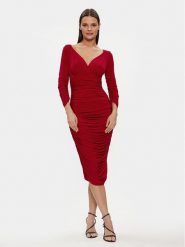NORMA KAMALI Sukienka koktajlowa KK2203PL295004 Czerwony Slim Fit. Czerwone sukienki Norma Kamali, l, bez wzorów, z syntetyku, wizytowe, bez kołnierzyka, bez ramiączek. Za 669.99 zł.
