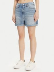 Calvin Klein Jeans Szorty jeansowe J20J225152 Niebieski Mom Fit. Niebieskie szorty Calvin Klein Jeans, bez wzorów, z bawełny. Za 269.99 zł.