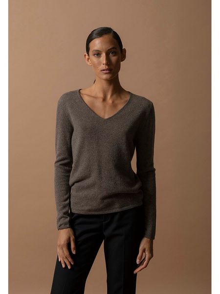 Perfect Cashmere Kaszmirowy sweter "Shannon" w kolorze brązowym rozmiar: XXL. Brązowe swetry Perfect Cashmere, xxl, bez wzorów, z kaszmiru, bez ramiączek. Za 370.45 zł.