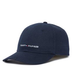 Czapka z daszkiem Tommy Hilfiger. Niebieskie czapki z daszkiem Tommy Hilfiger, bez wzorów. Za 189.99 zł.