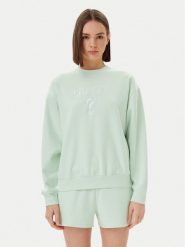Guess Bluza V5RQ12 KC3D2 Zielony Regular Fit. Zielone bluzy Guess, s, z aplikacjami, z bawełny, bez ramiączek, bez kaptura. Za 169.99 zł.