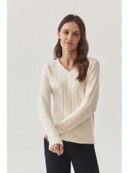 TATUUM Sweter w kolorze kremowym rozmiar: XL. Brązowe swetry Tatuum, xl, bez wzorów, ze splotem, bez ramiączek. Za 114.44 zł.