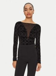 Elisabetta Franchi Body BO-011-47E2 Czarny Slim Fit. Czarne body i gorsety Elisabetta Franchi, bez wzorów, z syntetyku, bez ramiączek. Za 829.99 zł.