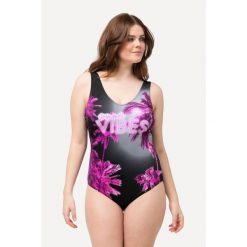 Damski Kostium kąpielowy Summer Vibes bez miękkich miseczek marszczenia. Czarne stroje jednoczęściowe Ulla Popken, bez wzorów, z elastanu, sportowe. Za 195.99 zł.
