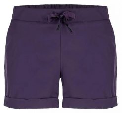 Damskie spodenki sportowe Loap Ummy fioletowe. Fioletowe szorty sportowe ÀLG, bez wzorów, z dzianiny. Za 186.99 zł.