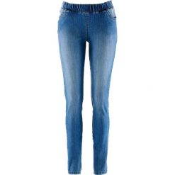 Wygodne jegginsy ze stretchem bonprix średni niebieski. Jeansy marki bonprix. Za 74.99 zł.