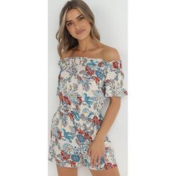 Beżowy Kombinezon Bawełniany Gorana. Brązowe kombinezony Born2be, na lato, m, z aplikacjami, z bawełny, boho, bez kołnierzyka, bez ramiączek, krótkie. Za 79.99 zł.
