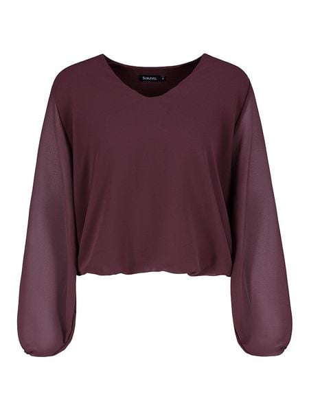 Sublevel Bluzka w kolorze bordowym rozmiar: M. Czerwone bluzki Sublevel, m, bez wzorów, bez kołnierzyka, bez ramiączek. Za 65.54 zł.