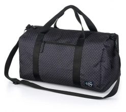 Damska torba sportowa Loap Revca czarna. Czarne torby sportowe ÀLG, z aplikacjami, z materiału, na ramię. Za 183.99 zł.