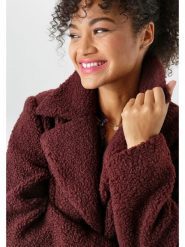 Aniston Płaszcz pluszowy w kolorze bordowym rozmiar: 48. Czerwone płaszcze Aniston, bez wzorów, bez kaptura. Za 135.17 zł.
