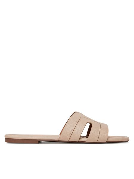 JENNY Klapki R25SS00543 Beżowy. Brązowe klapki Jenny, bez wzorów, z materiału, bez obcasa, bez zapięcia. Za 89.99 zł.