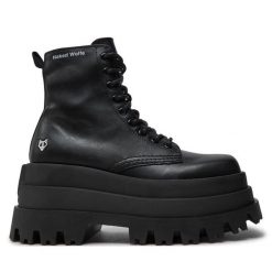 Botki Naked Wolfe. Czarne botki Naked Wolfe, bez wzorów, bez obcasa, na koturnie, bez zapięcia. Za 899.99 zł.