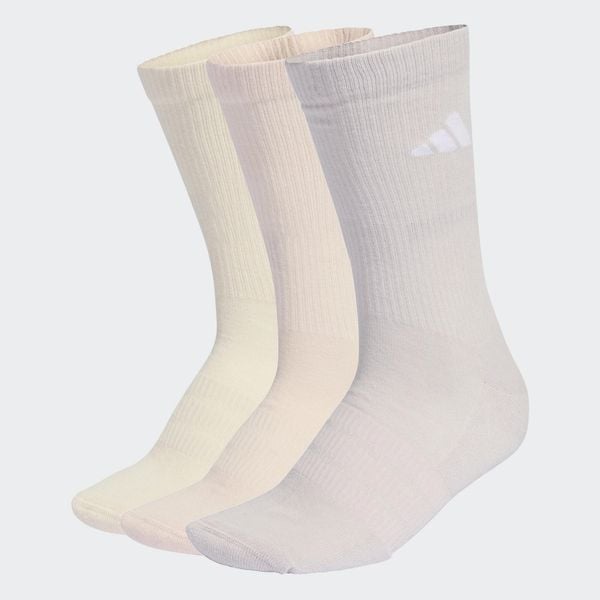Podkolanówki wyściełane ADIDAS 3 sztuki. Białe skarpetki adidas, bez wzorów, z bawełny. Za 49.99 zł.