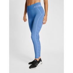 Legginsy bezszwowe damskie Hummel Christel. Niebieskie legginsy Hummel, bez wzorów, sportowe. Za 102.65 zł.