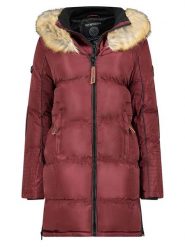 Geographical Norway Płaszcz pikowany "Beautiful" w kolorze bordowym rozmiar: L. Czerwone płaszcze Geographical Norway, l, z aplikacjami, bez kaptura. Za 242.13 zł.