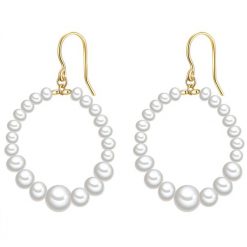 Valero Pearls Kolczyki wiszące z perłą srebro wysokiej próby Perła hodowlana słodkowodna żółte złoto 1 ct Damski. Żółte kolczyki Valero Pearls, z perłą, pozłacane. Za 359.99 zł.