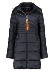 Geographical Norway Płaszcz pikowany w kolorze granatowym rozmiar: S. Niebieskie płaszcze Geographical Norway, s, bez wzorów, bez kaptura. Za 306.01 zł.