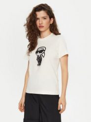 KARL LAGERFELD T-Shirt A1W17126 Écru Regular Fit. T-shirty KARL LAGERFELD, m, bez wzorów, z bawełny, bez kołnierzyka, bez ramiączek. Za 279.99 zł.